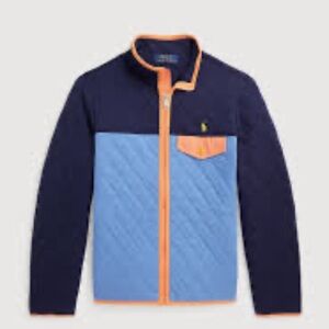 NWT Polo Ralph Lauren Boys Color Blocked Quilted Double Knit Jacket All Season